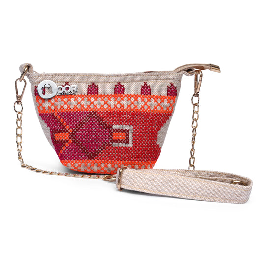 Embroidered Crossbody handbag for ladies – Colorful Small Shoulder Purse with Chain Strap Noor Artisan