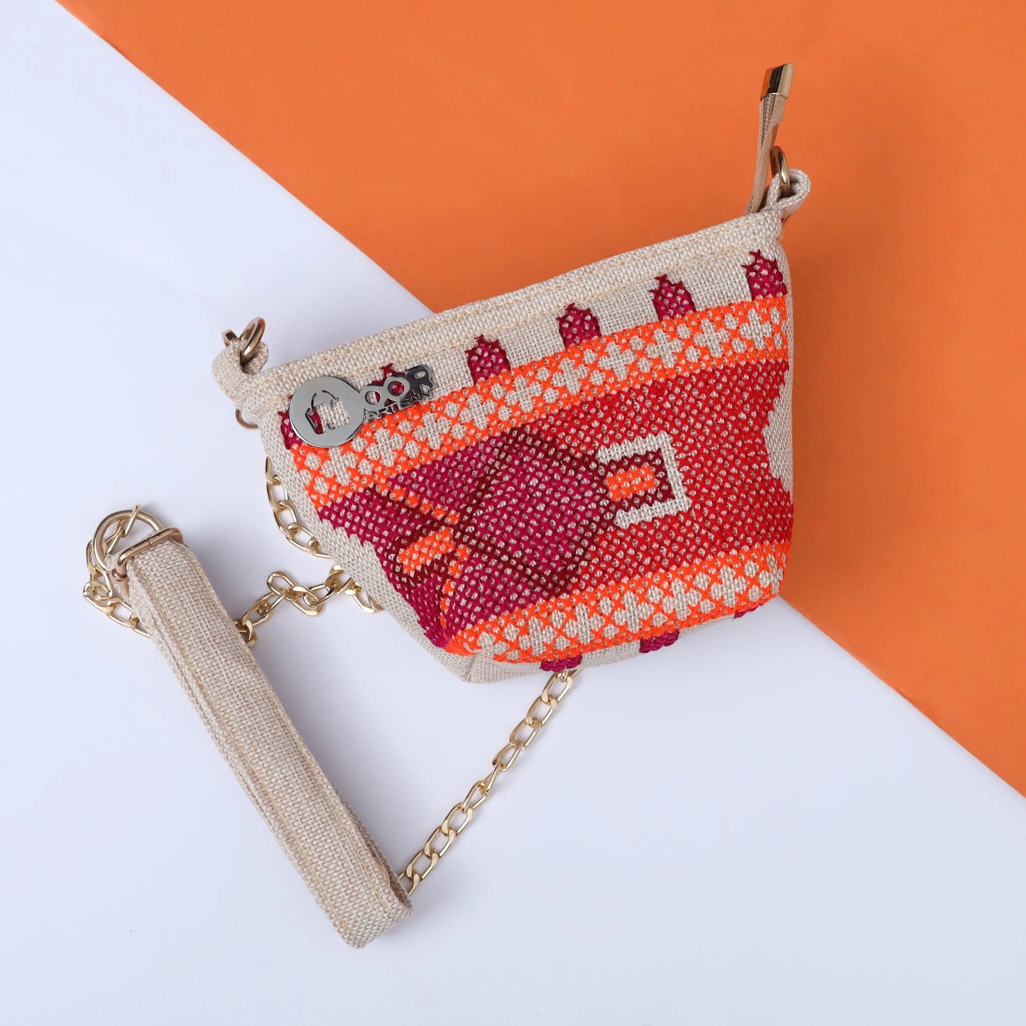 Embroidered Crossbody handbag for ladies – Colorful Small Shoulder Purse with Chain Strap Noor Artisan